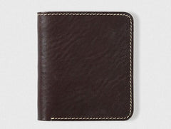 Handmade Leather Mens Slim Cool billfold Leather Wallet Men Small Wallets Bifold for Men