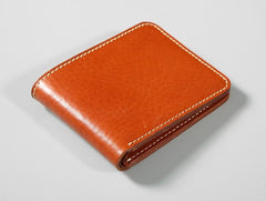Handmade Leather Mens Slim Cool billfold Leather Wallet Men Small Wallets Bifold for Men
