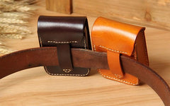 Leather Belt Pouch Mens Small Cases Waist Bag Hip Pack Belt Case for Men