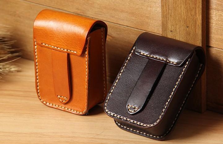 Leather Belt Pouch Mens Small Cases Waist Bag Hip Pack Belt Case for M