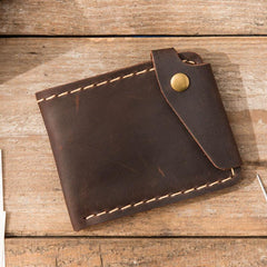 Handmade Leather Mens Small Wallets Bifold Slim billfold Front Pocket Wallet for Men