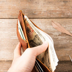 Handmade Leather Mens Small Wallets Bifold Vintage Slim billfold Wallet for Men