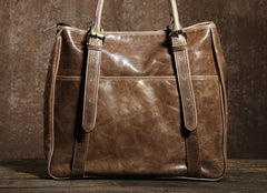 Handmade Leather Mens Tote Bag Cool Handbag Shoulder Bag Work Bag Laptop Bag for Men
