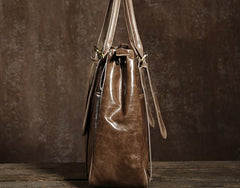 Handmade Leather Mens Tote Bag Cool Handbag Shoulder Bag Work Bag Laptop Bag for Men