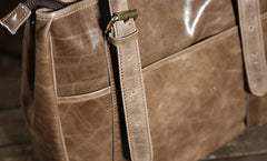 Handmade Leather Mens Tote Bag Cool Handbag Shoulder Bag Work Bag Laptop Bag for Men