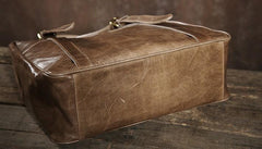 Handmade Leather Mens Tote Bag Cool Handbag Shoulder Bag Work Bag Laptop Bag for Men