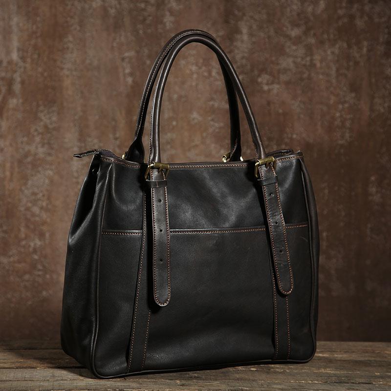 Handmade Leather Mens Tote Bag Cool Handbag Shoulder Bag Work Bag Laptop Bag for Men