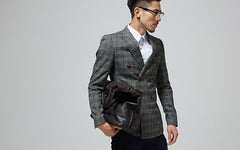 Handmade Leather Mens Cool Messenger Bag Handbag Shoulder Bag for men
