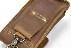 Handmade Leather Mens Cell Phone Holsters Waist Bags Hip Pack Belt Bag for Men