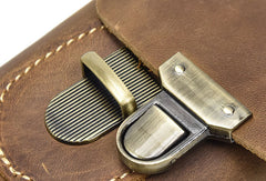 Handmade Leather Mens Cell Phone Holster Waist Bag Hip Pack Belt Bag for Men