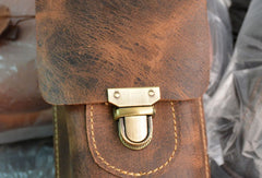 Handmade Leather Mens Cell Phone Holster Waist Bag Hip Pack Belt Bag for Men