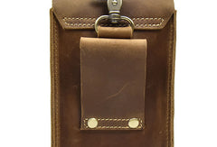 Handmade Leather Mens Cell Phone Holster Waist Bag Hip Pack Belt Bag for Men