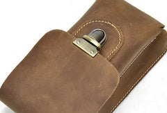 Handmade Leather Mens Cell Phone Holster Waist Bag Hip Pack Belt Bag for Men
