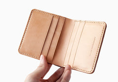 Handmade Leather Minimalist Black Red Womens Mens Bifold Small Wallet billfold Wallets for Men