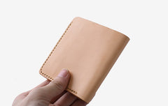Handmade Leather Minimalist Womens Mens Bifold Small Wallet billfold Wallets for Men