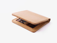 Handmade Leather Minimalist Womens Mens Bifold Small Wallet billfold Wallets for Men