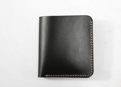 Handmade Leather Minimalist Womens Mens Bifold Small Wallet billfold Wallets for Men