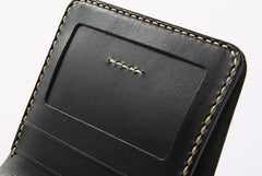 Handmade Leather Minimalist Womens Mens Bifold Small Wallet billfold Wallets for Men