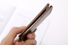 Handmade Leather Minimalist Womens Mens Bifold Small Wallet billfold Wallets for Men