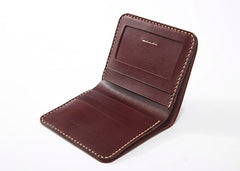 Handmade Leather Minimalist Womens Mens Bifold Small Wallet billfold Wallets for Men