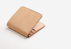 Handmade Leather Minimalist Womens Mens Bifold Small Wallet billfold Wallets for Men