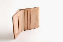 Handmade Leather Minimalist Womens Mens Bifold Small Wallet billfold Wallets for Men