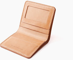 Handmade Leather Minimalist Womens Mens Bifold Small Wallet billfold Wallets for Men