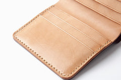 Handmade Leather Minimalist Womens Mens Bifold Small Wallet billfold Wallets for Men
