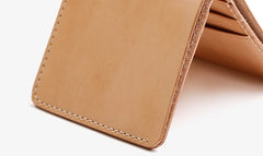 Handmade Leather Minimalist Womens Mens Bifold Small Wallet billfold Wallets for Men