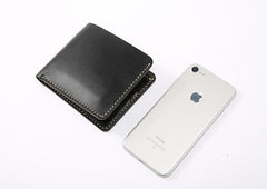 Handmade Leather Minimalist Womens Mens Bifold Small Wallets billfold Wallet for Men