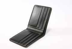 Handmade Leather Minimalist Womens Mens Bifold Small Wallets billfold Wallet for Men
