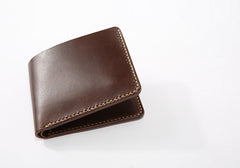 Handmade Leather Minimalist Womens Mens Bifold Small Wallets billfold Wallet for Men