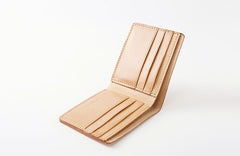 Handmade Leather Minimalist Womens Mens Bifold Small Wallets billfold Wallet for Men