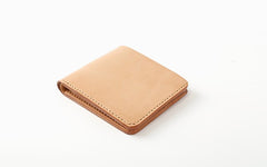 Handmade Leather Minimalist Womens Mens Bifold Small Wallets billfold Wallet for Men