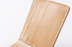 Handmade Leather Minimalist Womens Mens Bifold Small Wallets billfold Wallet for Men