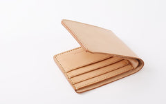 Handmade Leather Minimalist Womens Mens Bifold Small Wallets billfold Wallet for Men