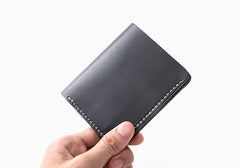 Handmade Leather Minimalist Womens Mens Bifold Small Wallets billfold Wallets for Men