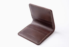 Handmade Leather Minimalist Womens Mens Bifold Small Wallets billfold Wallets for Men