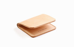 Handmade Leather Minimalist Womens Mens Bifold Small Wallets billfold Wallets for Men