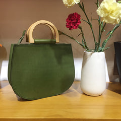 Handmade Leather Round Bag Crossbody Bag Shoulder Bag Purse for Women Leather Bag