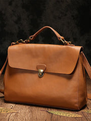 Black WOmens Leather Handbag Vintage Side Bag Brown Shoulder Bag for Ladies