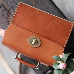 Brown Leather Satchel Purse Handbags Structured Satchel Purse - Annie Jewel