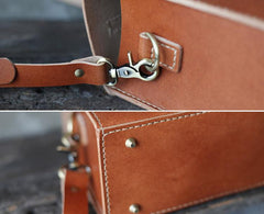 Brown Leather Satchel Purse Handbags Structured Satchel Purse - Annie Jewel
