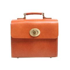 Brown Leather Satchel Purse Handbags Structured Satchel Purse - Annie Jewel