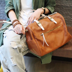 Soft Tan Leather Handbag Women's Satchel Handbags - Annie Jewel