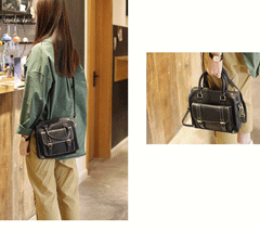 Black Leather Satchel Handbags Structured Satchel Purse - Annie Jewel