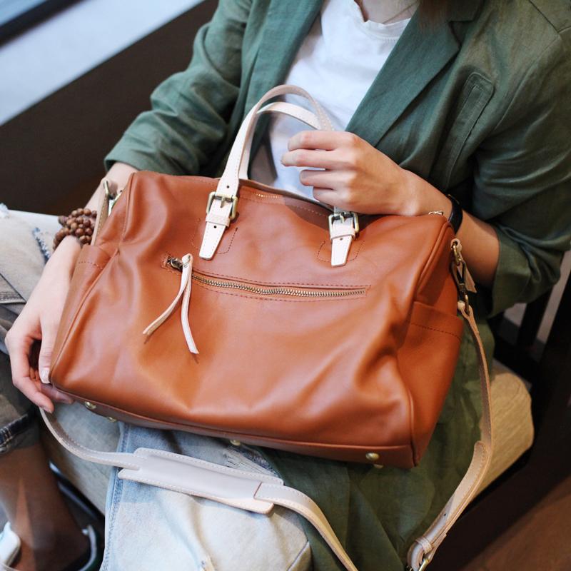 Soft Tan Leather Handbag Women's Satchel Handbags - Annie Jewel