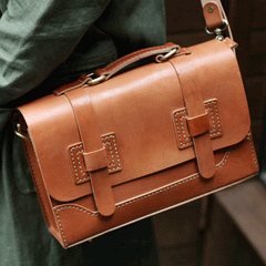 Brown Leather Satchel Purse Handbags Structured Satchel Purse - Annie Jewel