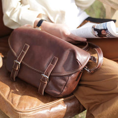 Womens Leather Satchel Bag Coffee Satchel Bag Side Shoulder Bag - Annie Jewel
