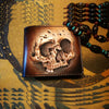 Handmade Leather Skull Tooled Mens billfold Wallet Cool Leather Wallet Slim Wallet for Men